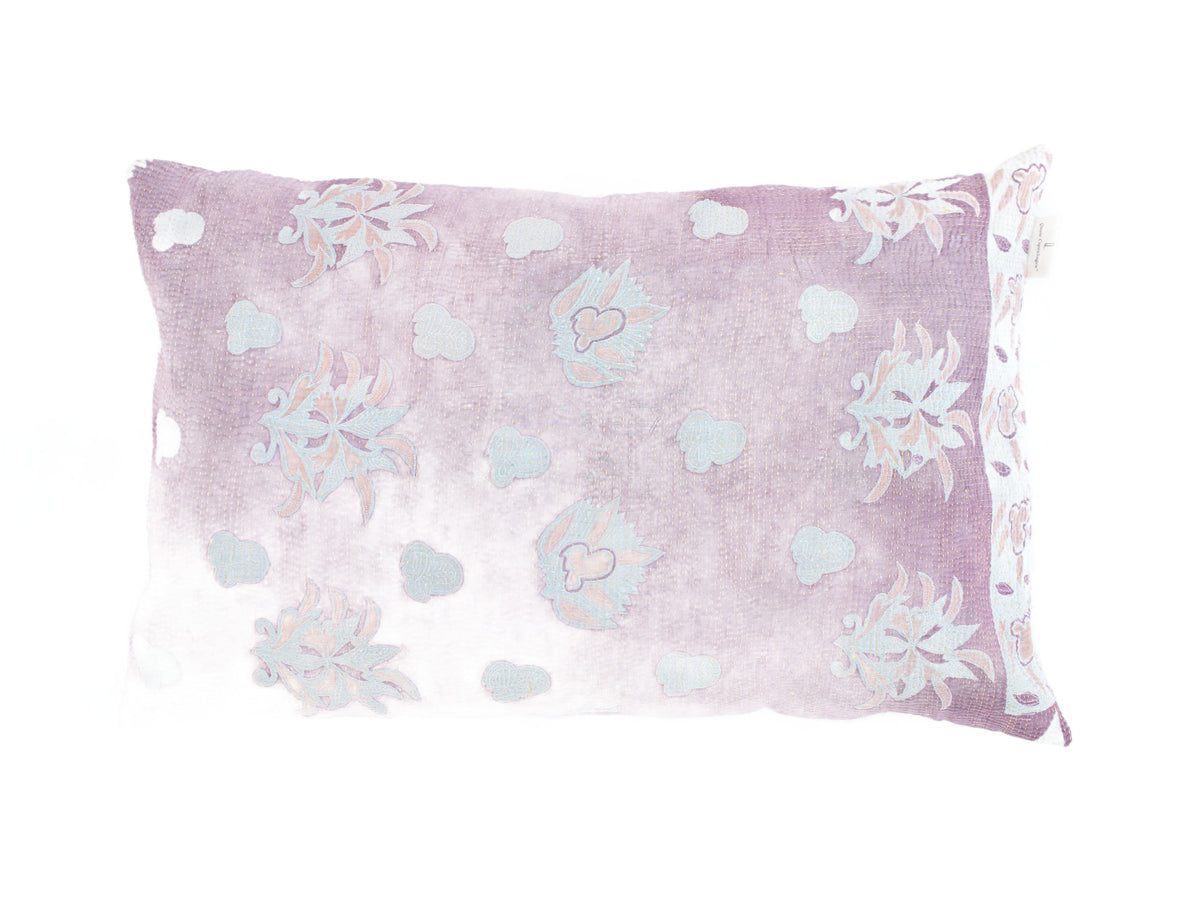 Unique sari pillowcase 60x40 with colorful bohemian patterns in orange, rust and beige as well as decorative Indian/ethnic ornaments